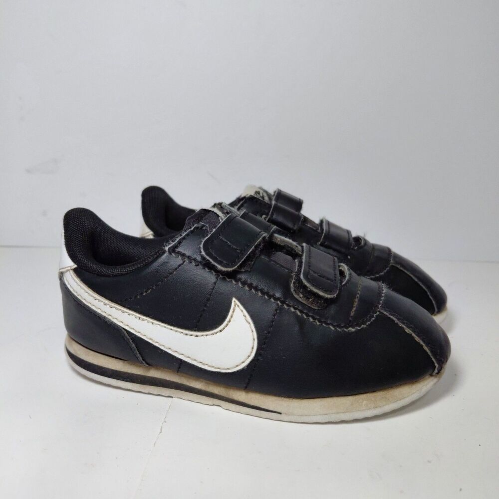 Nike Youth Cortez Basic Black White Athletic Sneakers Shoes Toddler 10c